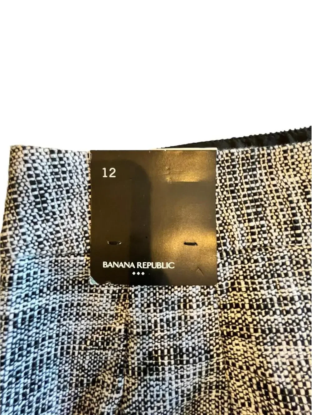 Banana Republic Pencil skirt NWT womens sz 12 woven knit black and white short